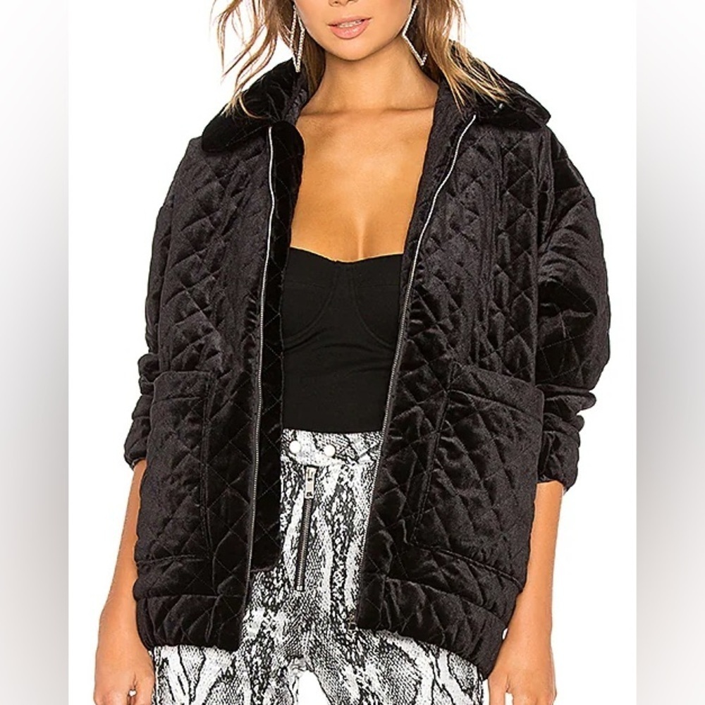 I.AM.GIA | Contraband Quilted Velvet Jacket in Black Midnight Size Large